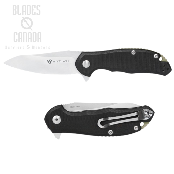 Steel Will Modus Flipper Folding Knife, M390, G10 Black, F25-31